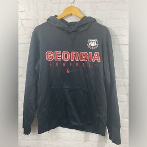 Georgia Bulldogs Nike Hoodie Sweatshirt Mens Size Small Black Pullover (READ)